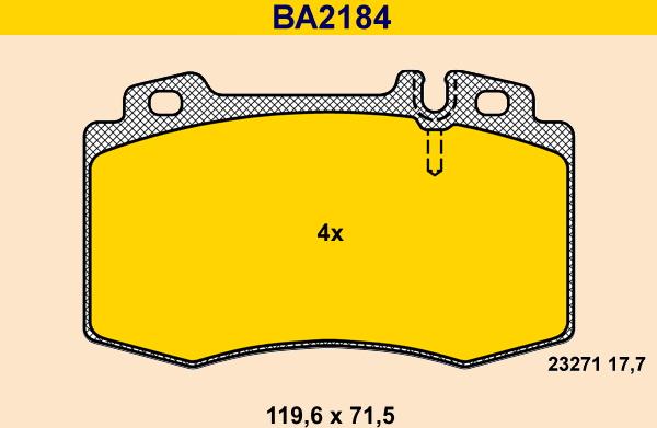 Barum BA2184 - Kit pastiglie freno, Freno a disco autozon.pro