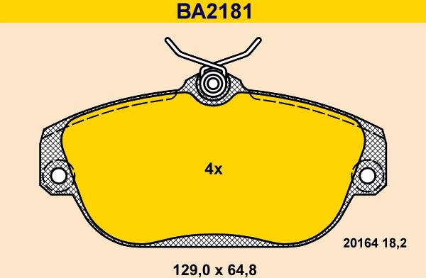 Barum BA2181 - Kit pastiglie freno, Freno a disco autozon.pro