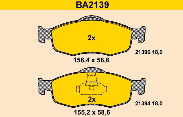 Barum BA2139 - Kit pastiglie freno, Freno a disco autozon.pro