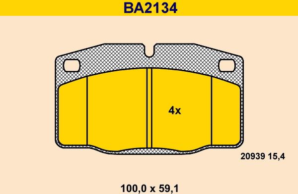 Barum BA2134 - Kit pastiglie freno, Freno a disco autozon.pro