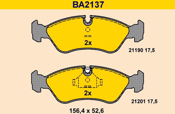 Barum BA2137 - Kit pastiglie freno, Freno a disco autozon.pro