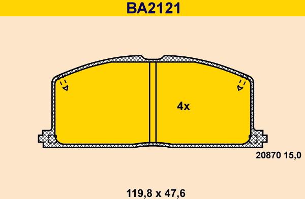 Barum BA2121 - Kit pastiglie freno, Freno a disco autozon.pro