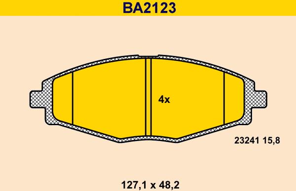 Barum BA2123 - Kit pastiglie freno, Freno a disco autozon.pro