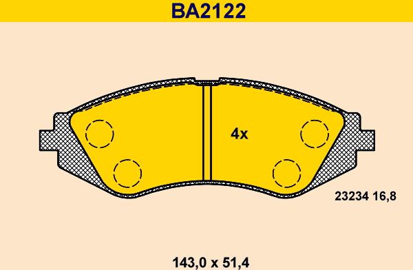 Barum BA2122 - Kit pastiglie freno, Freno a disco autozon.pro