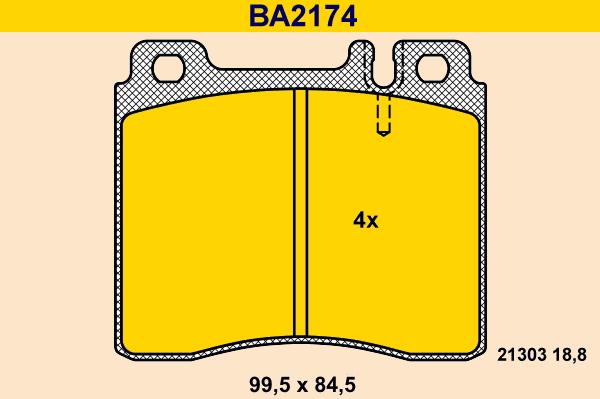 Barum BA2174 - Kit pastiglie freno, Freno a disco autozon.pro