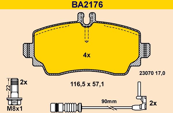 Barum BA2176 - Kit pastiglie freno, Freno a disco autozon.pro