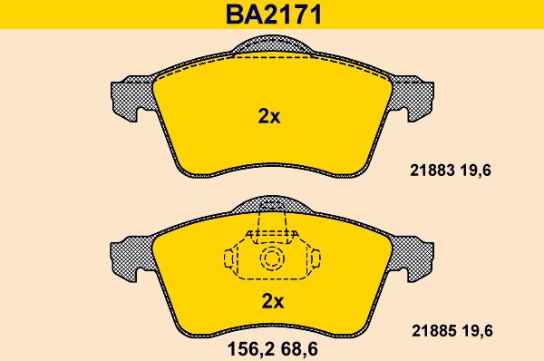 Barum BA2171 - Kit pastiglie freno, Freno a disco autozon.pro