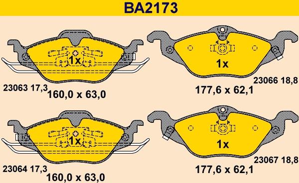 Barum BA2173 - Kit pastiglie freno, Freno a disco autozon.pro