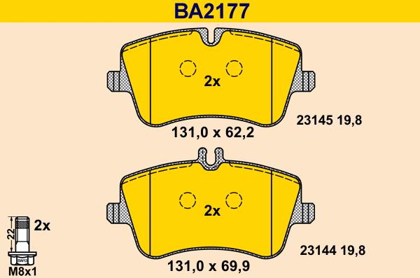 Barum BA2177 - Kit pastiglie freno, Freno a disco autozon.pro