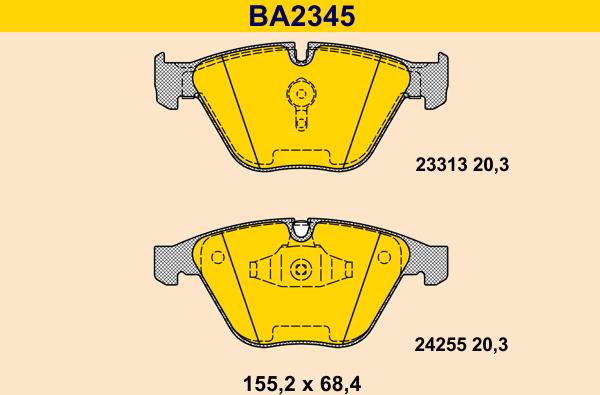 Barum BA2345 - Kit pastiglie freno, Freno a disco autozon.pro