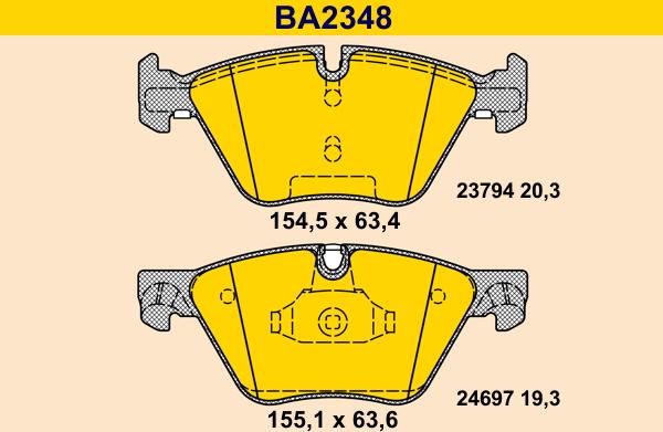 Barum BA2348 - Kit pastiglie freno, Freno a disco autozon.pro