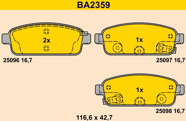 Barum BA2359 - Kit pastiglie freno, Freno a disco autozon.pro