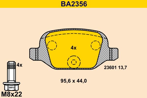 Barum BA2356 - Kit pastiglie freno, Freno a disco autozon.pro