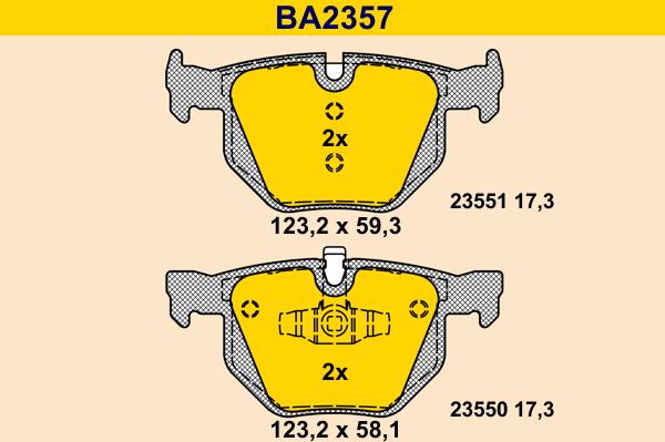 Barum BA2357 - Kit pastiglie freno, Freno a disco autozon.pro