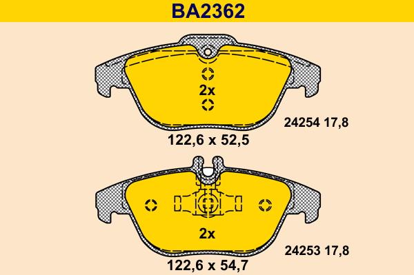 Barum BA2362 - Kit pastiglie freno, Freno a disco autozon.pro