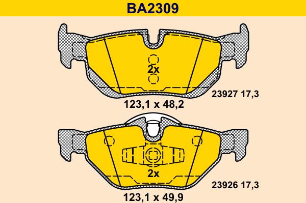 Barum BA2309 - Kit pastiglie freno, Freno a disco autozon.pro