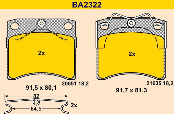 Barum BA2322 - Kit pastiglie freno, Freno a disco autozon.pro