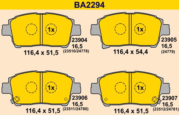 Barum BA2294 - Kit pastiglie freno, Freno a disco autozon.pro