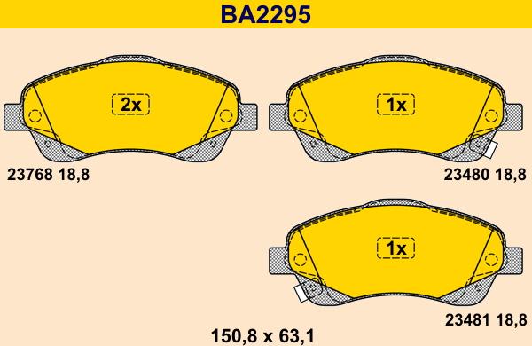 Barum BA2295 - Kit pastiglie freno, Freno a disco autozon.pro