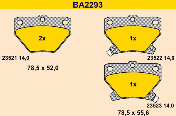 Barum BA2293 - Kit pastiglie freno, Freno a disco autozon.pro