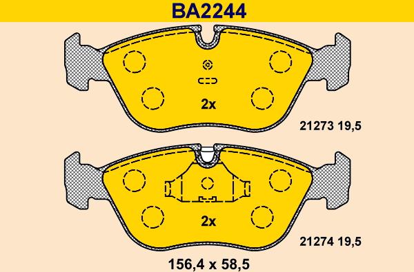 Barum BA2244 - Kit pastiglie freno, Freno a disco autozon.pro