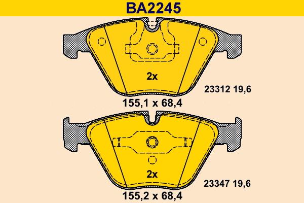 Barum BA2245 - Kit pastiglie freno, Freno a disco autozon.pro