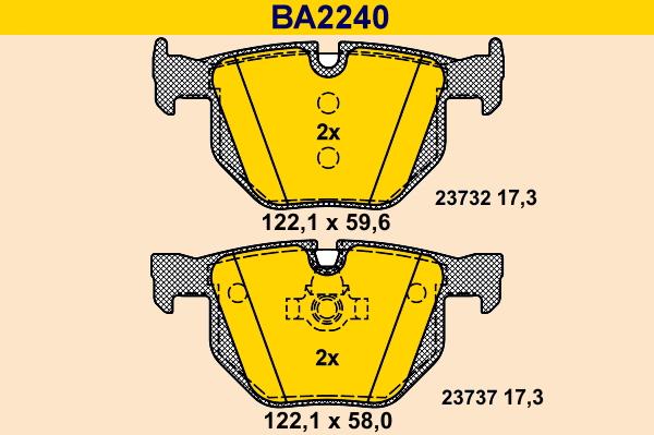 Barum BA2240 - Kit pastiglie freno, Freno a disco autozon.pro