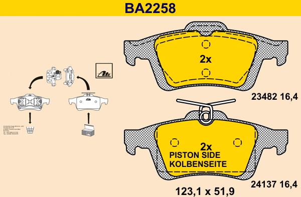 Barum BA2258 - Kit pastiglie freno, Freno a disco autozon.pro