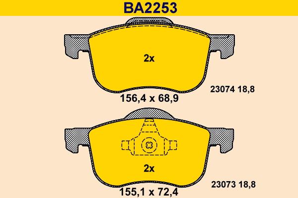 Barum BA2253 - Kit pastiglie freno, Freno a disco autozon.pro