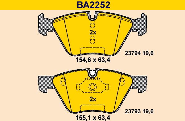 Barum BA2252 - Kit pastiglie freno, Freno a disco autozon.pro