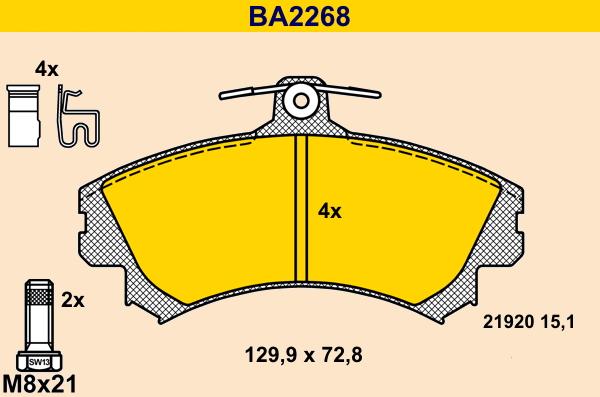 Barum BA2268 - Kit pastiglie freno, Freno a disco autozon.pro