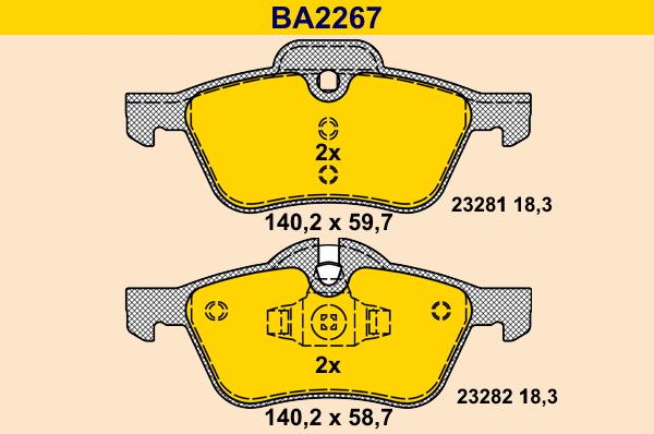 Barum BA2267 - Kit pastiglie freno, Freno a disco autozon.pro