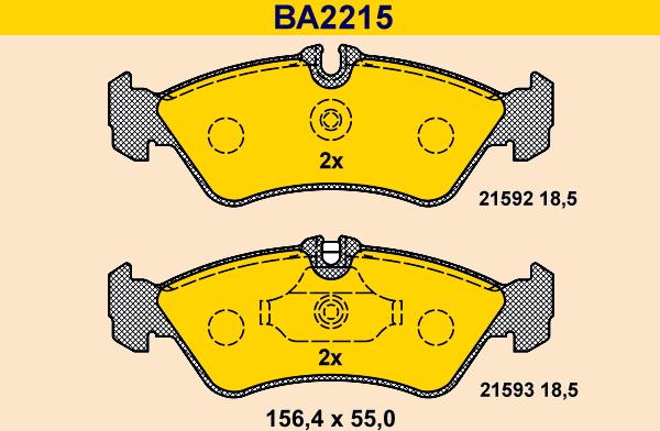 Barum BA2215 - Kit pastiglie freno, Freno a disco autozon.pro