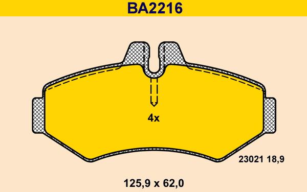 Barum BA2216 - Kit pastiglie freno, Freno a disco autozon.pro