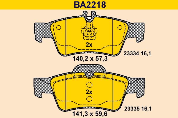 Barum BA2218 - Kit pastiglie freno, Freno a disco autozon.pro