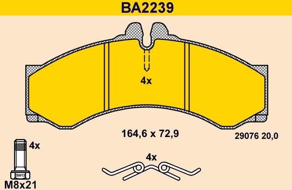 Barum BA2239 - Kit pastiglie freno, Freno a disco autozon.pro