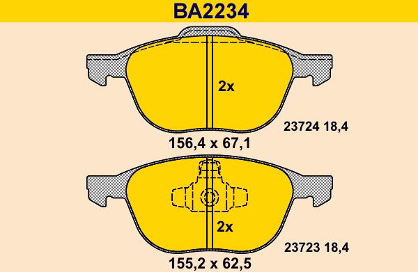 Barum BA2234 - Kit pastiglie freno, Freno a disco autozon.pro