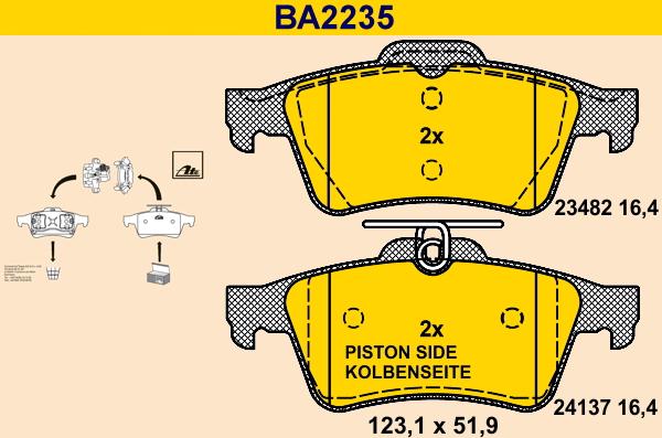 Barum BA2235 - Kit pastiglie freno, Freno a disco autozon.pro