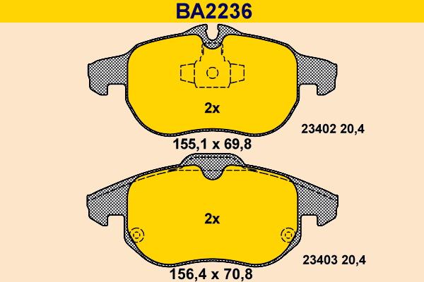 Barum BA2236 - Kit pastiglie freno, Freno a disco autozon.pro