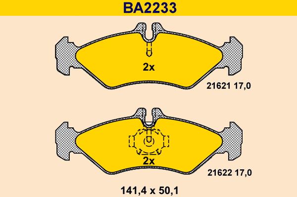 Barum BA2233 - Kit pastiglie freno, Freno a disco autozon.pro