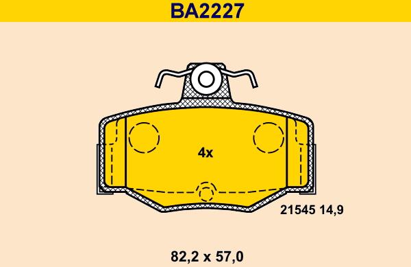 Barum BA2227 - Kit pastiglie freno, Freno a disco autozon.pro