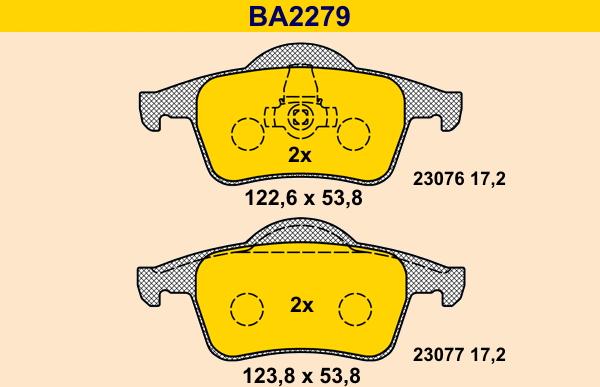 Barum BA2279 - Kit pastiglie freno, Freno a disco autozon.pro