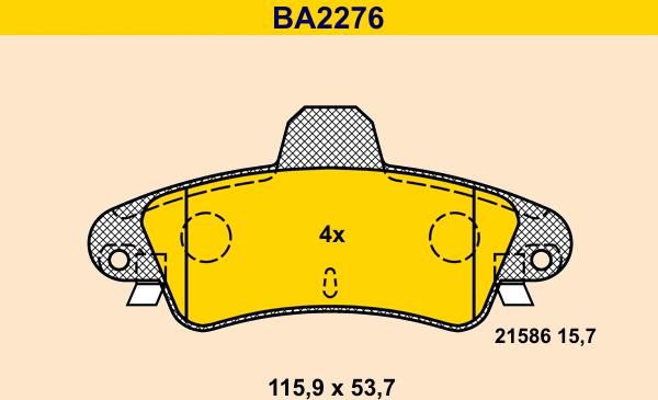 Barum BA2276 - Kit pastiglie freno, Freno a disco autozon.pro