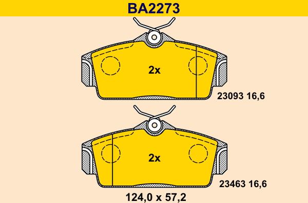 Barum BA2273 - Kit pastiglie freno, Freno a disco autozon.pro