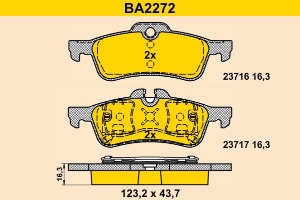 Barum BA2272 - Kit pastiglie freno, Freno a disco autozon.pro