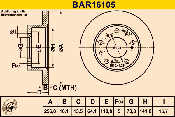 Barum BAR16105 - Discofreno autozon.pro