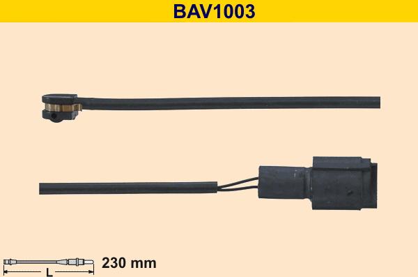 Barum BAV1003 - Contatto segnalazione, Usura past. freno / mat. d'attrito autozon.pro