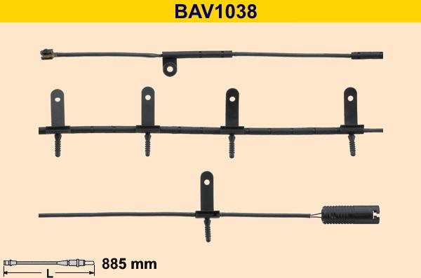 Barum BAV1038 - Contatto segnalazione, Usura past. freno / mat. d'attrito autozon.pro