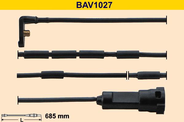 Barum BAV1027 - Contatto segnalazione, Usura past. freno / mat. d'attrito autozon.pro