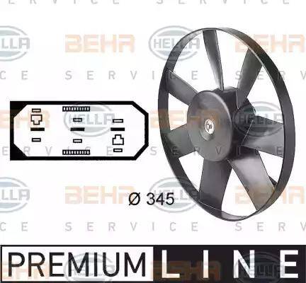 BEHR HELLA Service 8EW 009 144-581 - Ventola, Raffreddamento motore autozon.pro